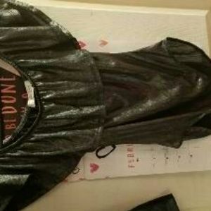 Off the shoulder silver body suit xs